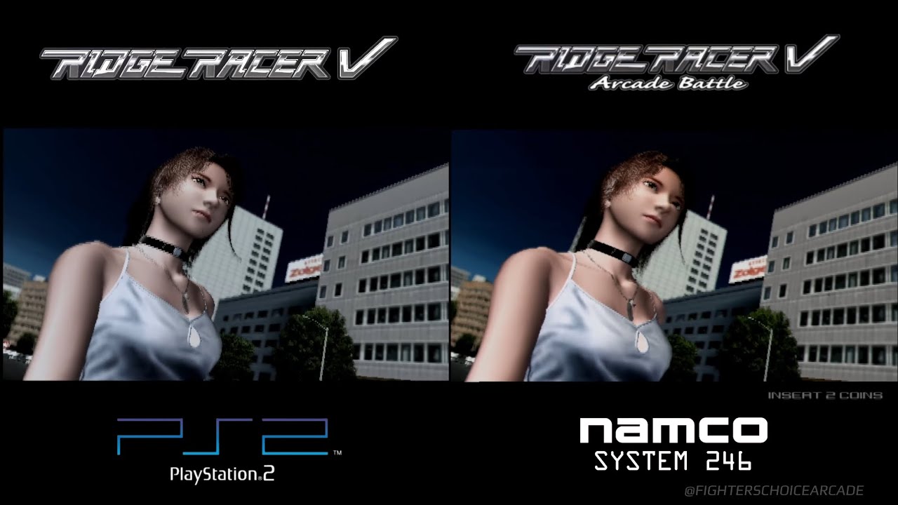 RIDGE RACER V INTRO COMPARISON ARCADE vs PLAYSTATION 2
