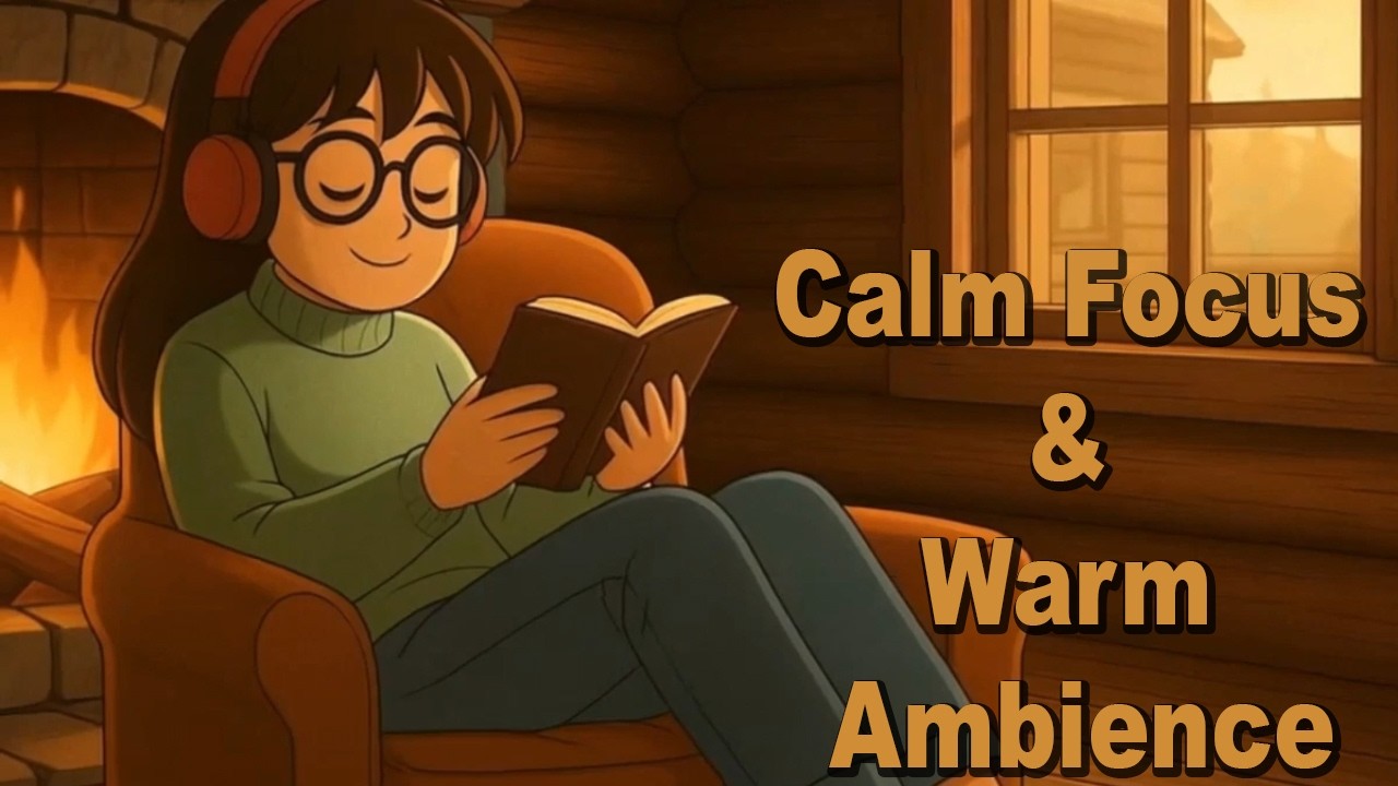 LoFi Girl Reading in a Cozy Wooden Cabin 🌲📖 Relaxing Study Beats | Calm Focus & Warm Ambience