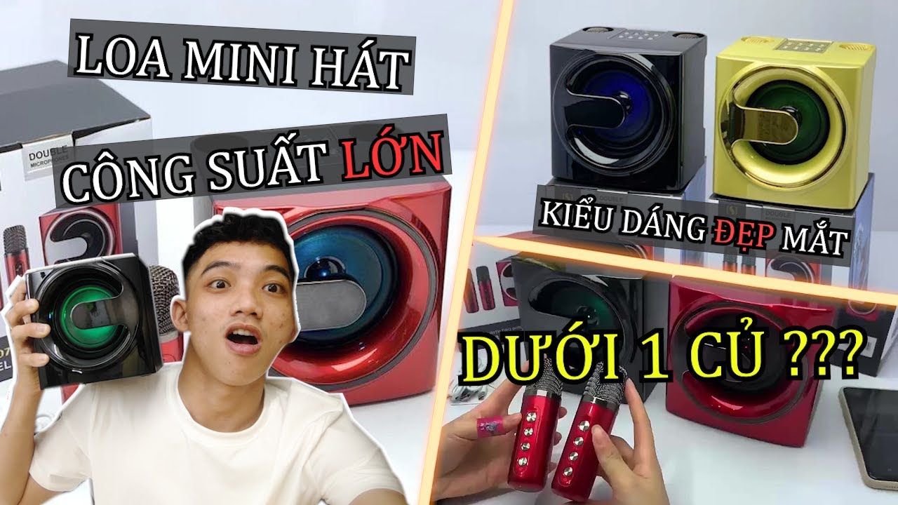 Loa mini Ys-207 - Hát 2 mic nhỏ siêu nhạy - Túi tiền dưới 1 triệu - Công suất lớn cho du lịch nghen
