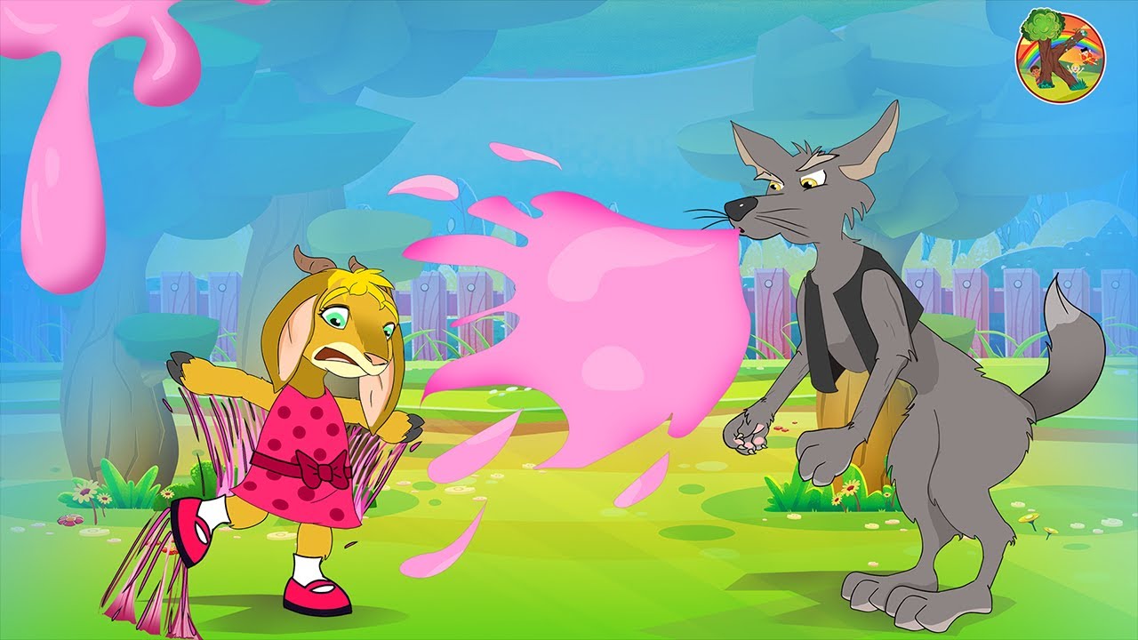 Wolf and Seven Little Goats - Stylish Goat - Covered in Gum | KONDOSAN English - Fairy Tales