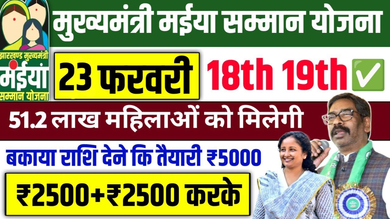 23 फरवरी - Maiya Yojana ₹5000✅ | मुख्यमंत्री मईया सम्मान योजना | Maiya Yojna Jharkhand | Maiya Yojna