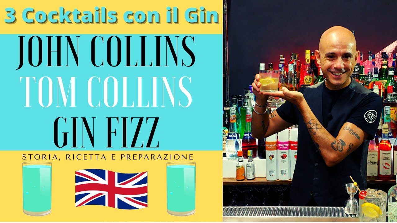 John e Tom Collins, Gin Fizz cocktails IBA, Storia Ricetta e Preparazione Simone Gaudio Bar Trainer