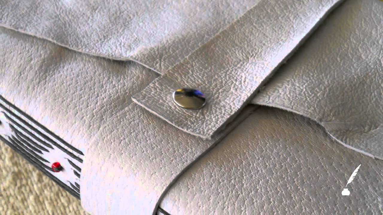 Gray Buffalo Hide Journal with Strap Closure