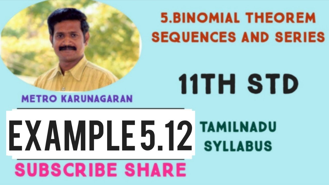 11th std Maths Example 5.12 Ex.5.2 Prove that if a, b,c are in HP if and only if a/c= a-b/b-c