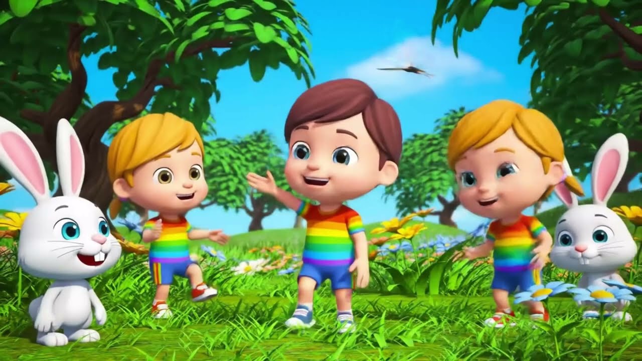 Little Bunny Hop Hop Hop 🐰 | 3D Cartoon Kids Song | Fun Baby Dance & Learning Song for Toddlers