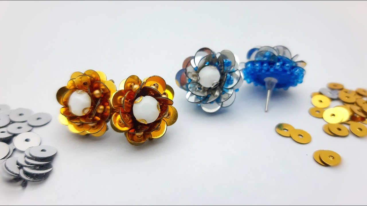 Flake Flower Earrings Making || Pul İle Çiçek Küpe Yapımı || #Tutorial