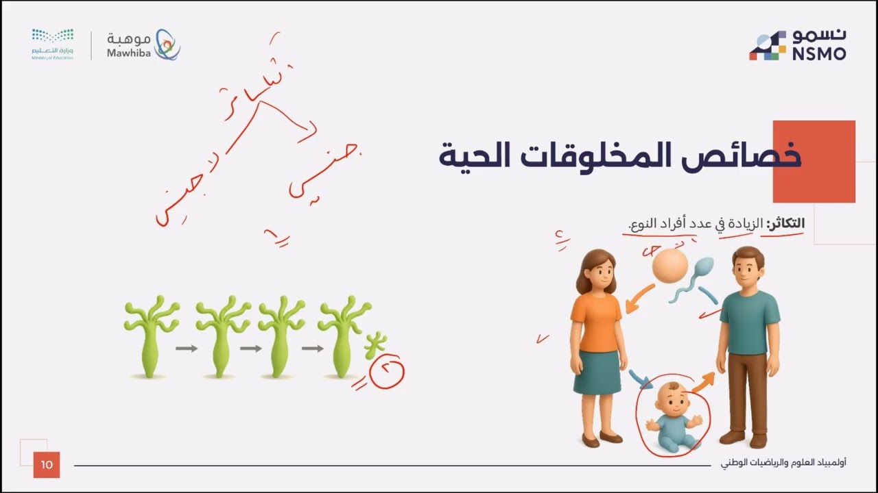 أولمبياد نسمو -تخصص علوم/الأحياء- الدرس الأول الخلية وخصائص المخلوقات الحية