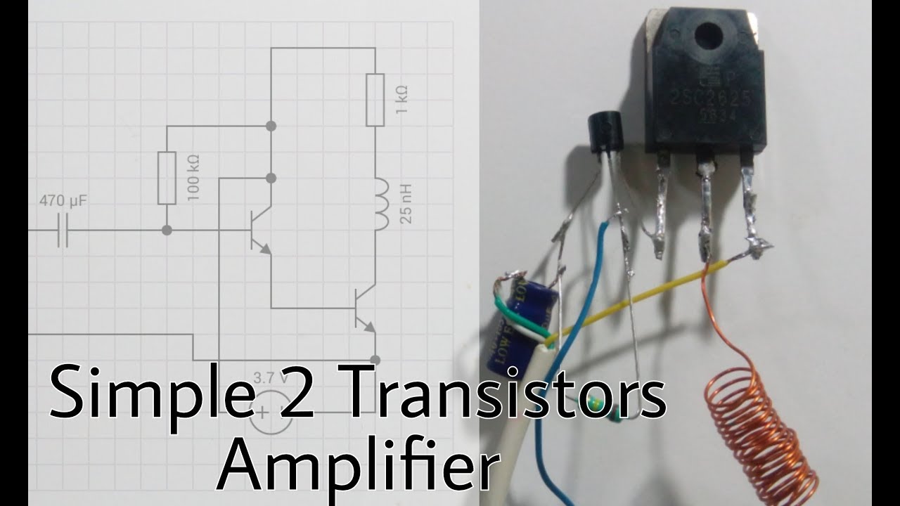 Make a powerful audio amplifier using two transistors