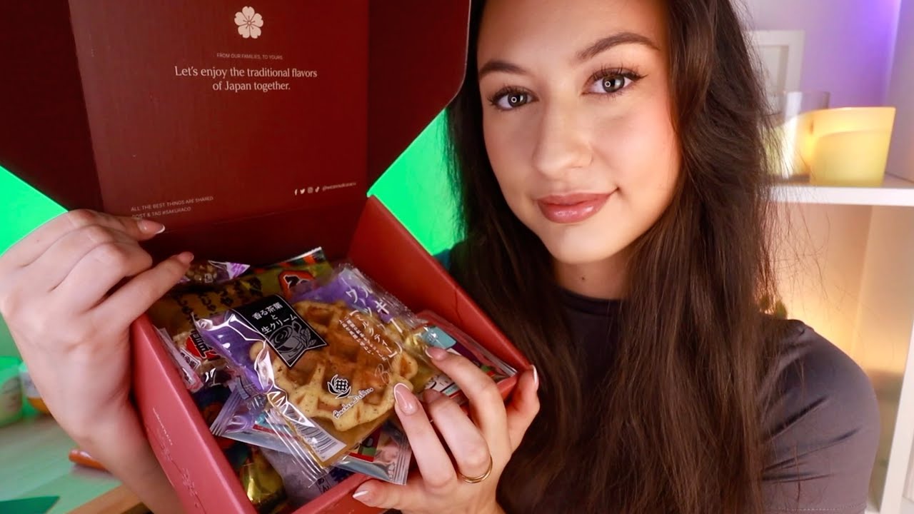ASMR Trying Japanese Candy & Snacks! 😍 Eating, Sakuraco June Unboxing & Whispers