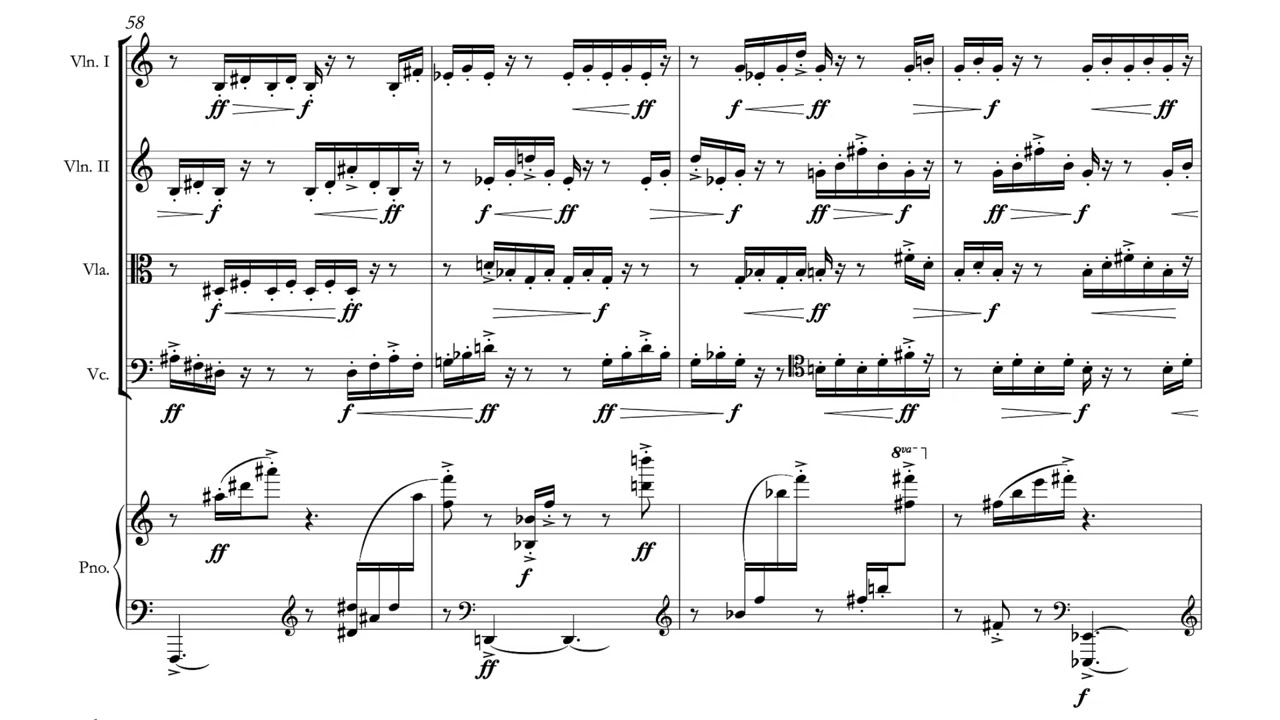 Sam Wu: Mass Transit (2022), for piano quintet [SCORE]