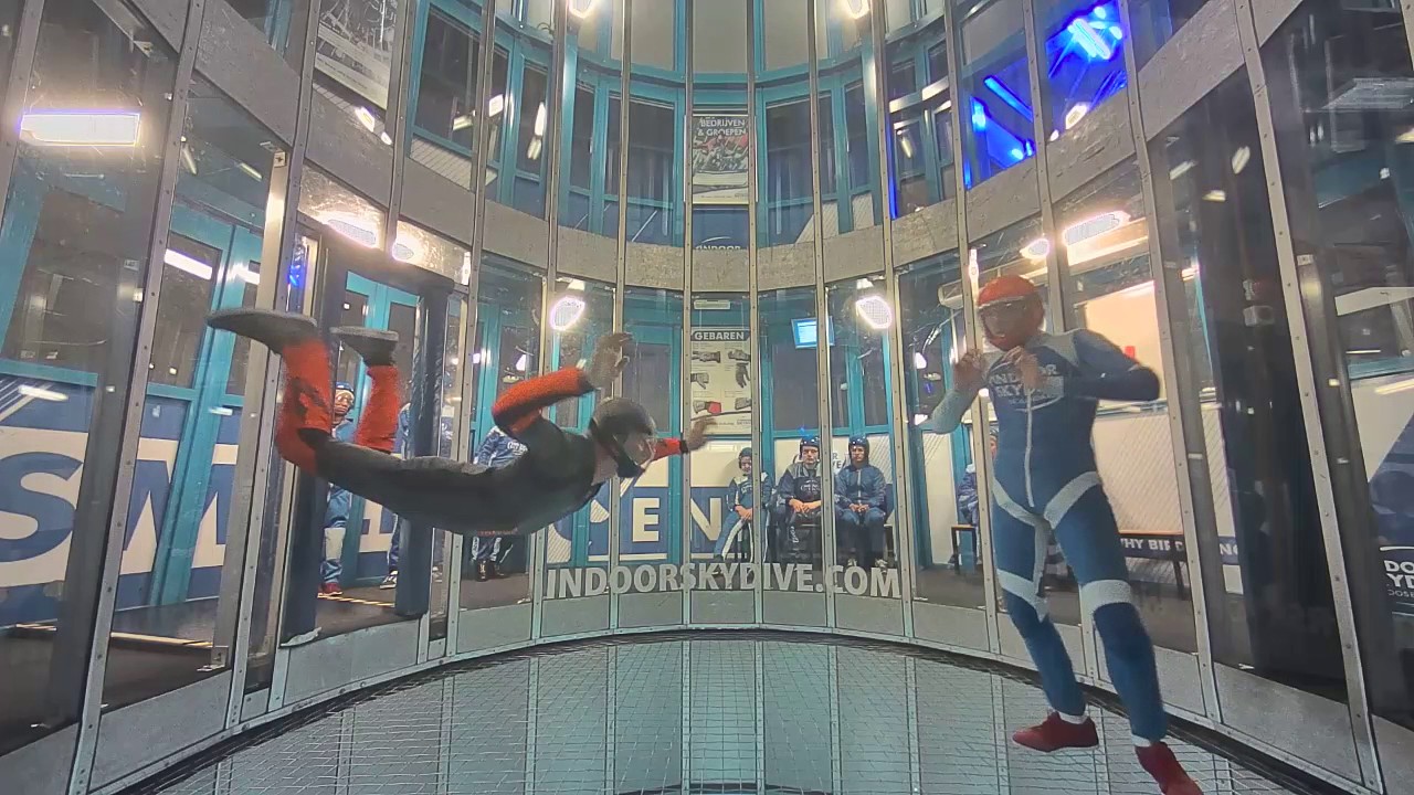 Front flip and back flip jep indoor skydive