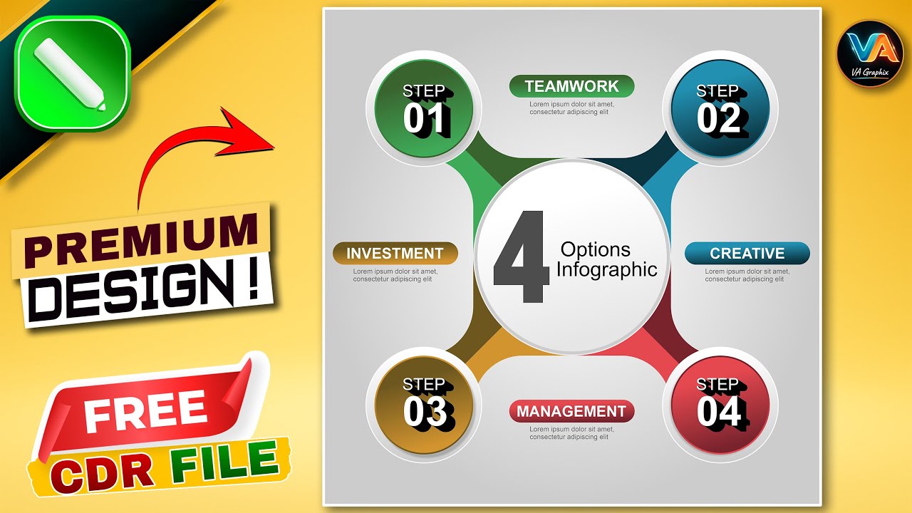 Infographic Pencil Design in CorelDRAW | Step by Step Infographic Design | Free CDR File