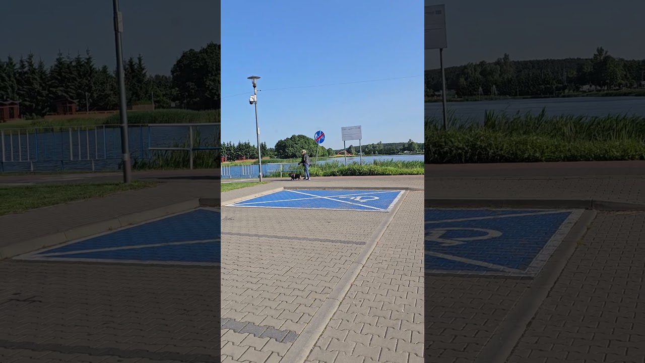 Town centre free motorhome parking in Siemiatycze, Poland