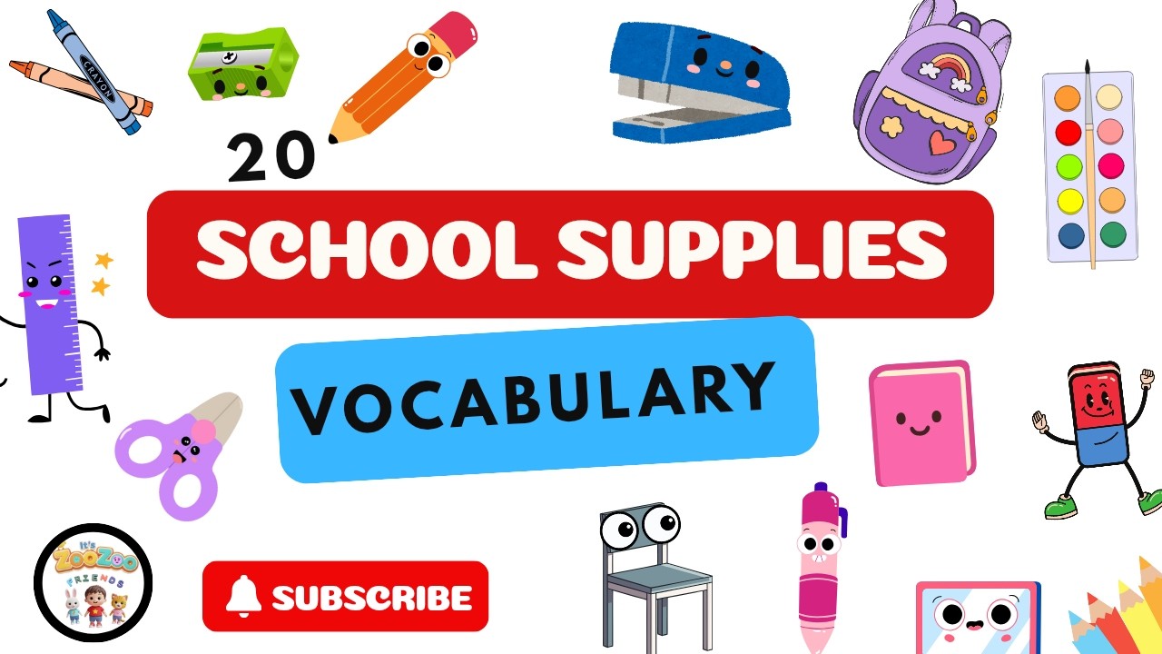Карточки со школьными принадлежностями для детей! | Изучаем названия школьных принадлежностей и с...