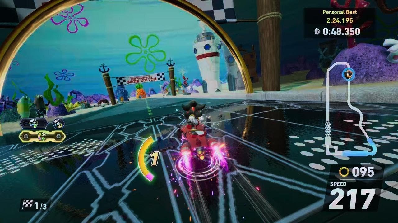 Sonic Racing CrossWorlds |  Bikini Bottom Time Trial S Rank |Sonic Speed