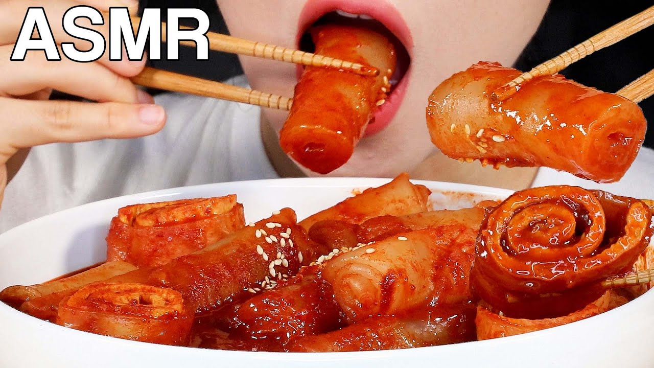 ASMR Rice Paper Tteokbokki 라이스페이퍼 떡볶이 먹방 Chewy Eating Sounds Mukbang
