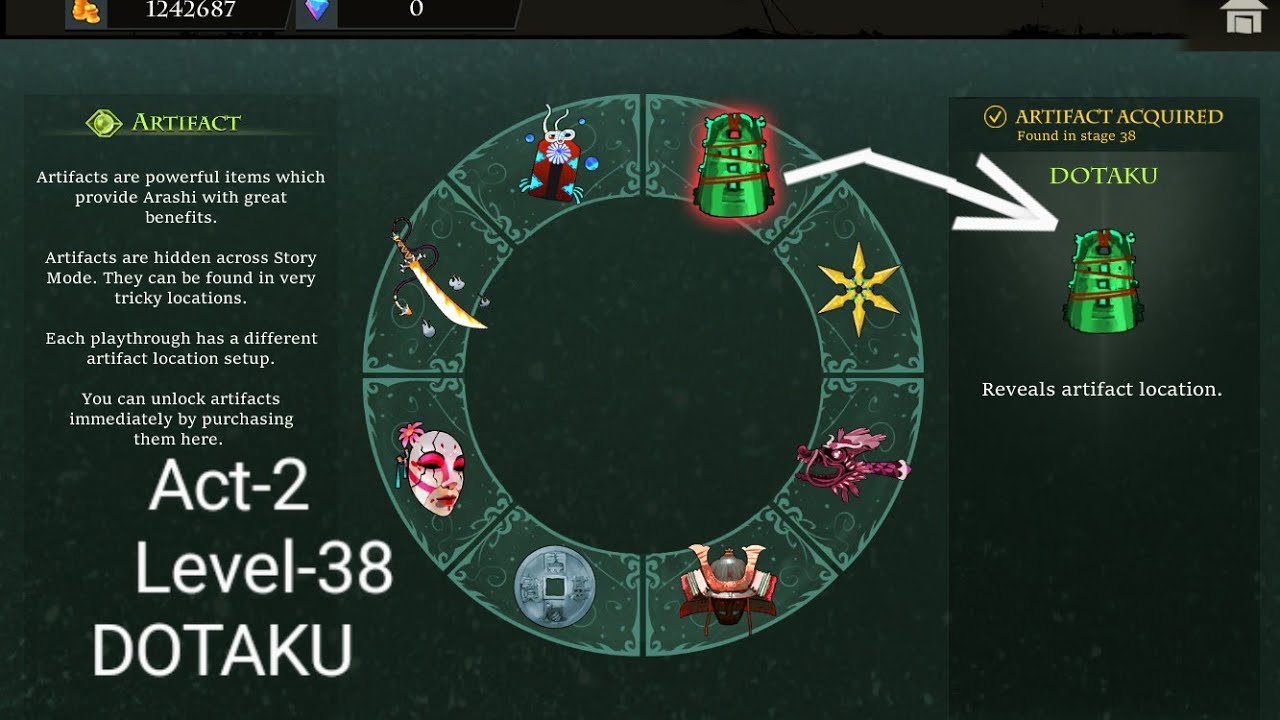 Artifact location -level 38|DOTAKU|#ninja arashi 2 #