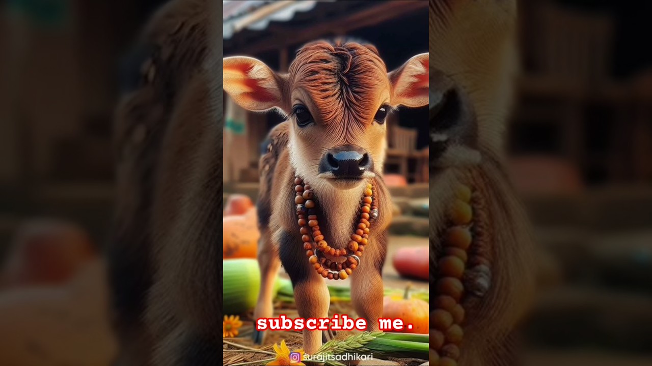 Cow Baby And Baby Mother With Happy.छोटी छोटी गया ग्वाल
