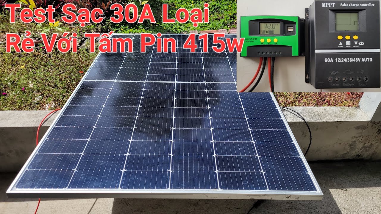 Đấu Tấm Pin 415w Vô Sạc PWM 30A, Loại Sạc Tự Động Nhận Diện Bình Ăc Quy 