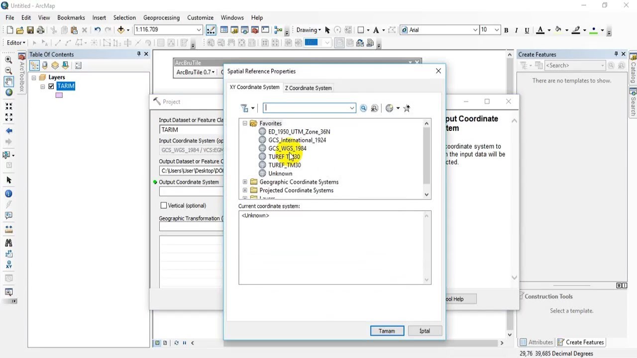 Projeksiyon Dönüştürme / Project - ArcGIS
