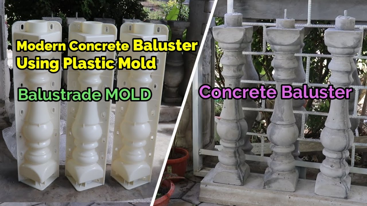 Making Modern Design Concrete Baluster using Plastics Balustrades Mold