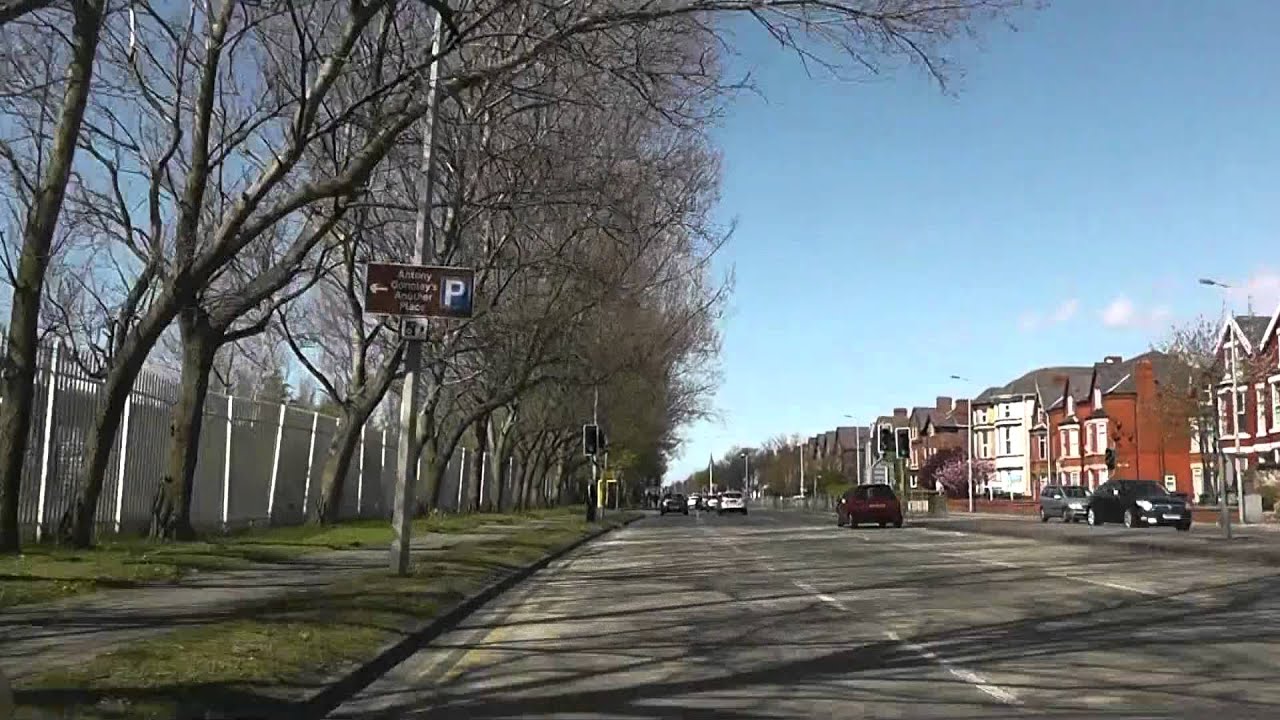 Driving Along Princess Way, Crosby Road South & Cambridge Road, Waterloo, Liverpool, England