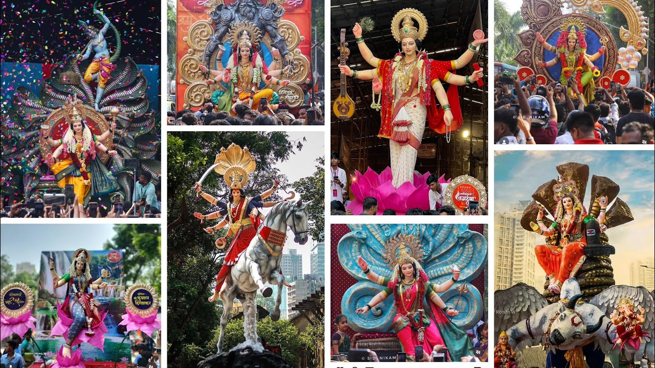 Mumbai Devi Maha Aagman 2023😍10 IN 1😱Biggest Durga Devi Aagman 2023 |Mumbai Navratri Festival 2023