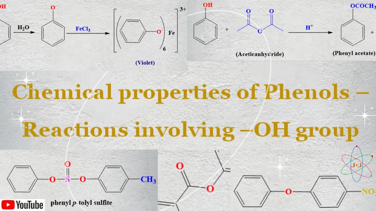 Chemical properties of phenol :  Reactions involving  -OH group