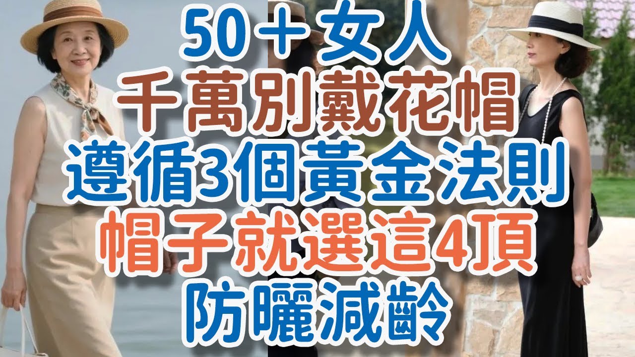 50＋女人：千萬別“戴花帽”，遵循3個黃金法則，帽子就選這4頂，防曬又減齡。
