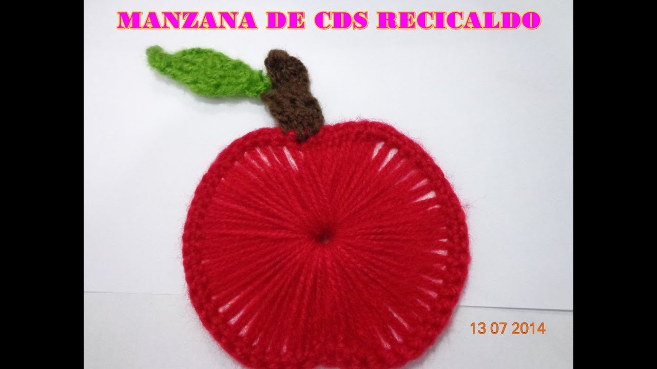 MANZANA DE CDS RECICLADO Y TEJIDO PASO A PASO