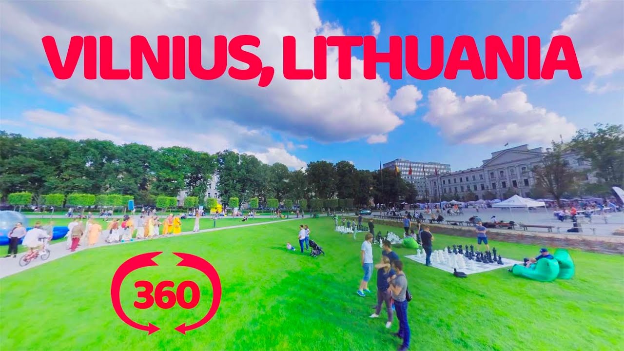 Vilnius, Lithuania  VR 360 travel video. Вильнюс, Литва.
