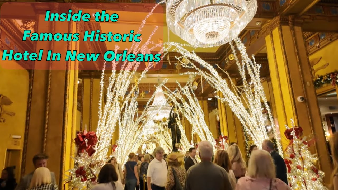 The Roosevelet Historic Hotel During Christmas in New Orleans - Walking Tour [4K]