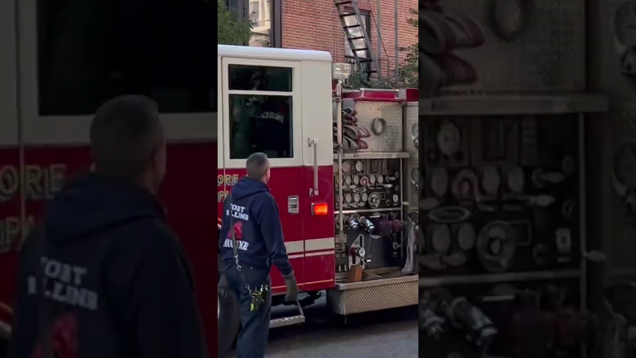 Baltimore city fire engine 14 operating at car fire #fast #fire #water #emergency #automobile