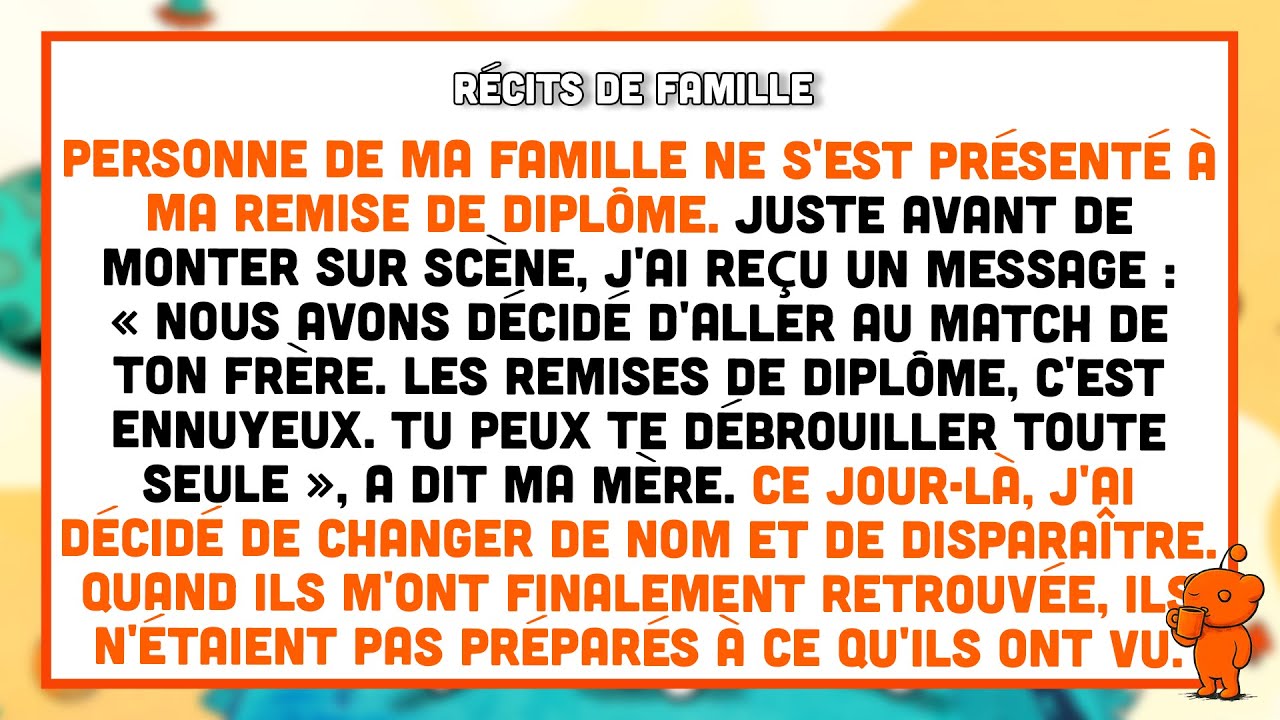 Ma famille a ignoré ma remise de diplôme, alors j’ai changé de nom et disparu pour toujours.