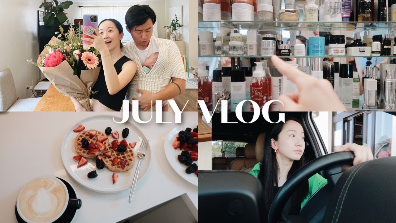 JULY VLOG | 我们的生日｜第一次带Kaia出门｜清理护肤品｜Solo Trip to Target😂｜一些做饭日常🍕🧇🍣
