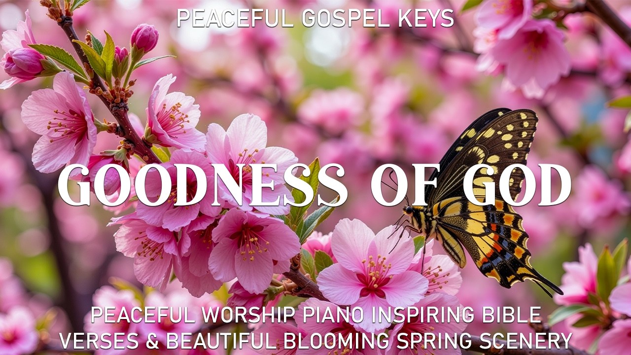 Goodness Of God : Peaceful Worship Piano 🌸 Inspiring Scriptures with Blooming Spring Cherry Blossoms