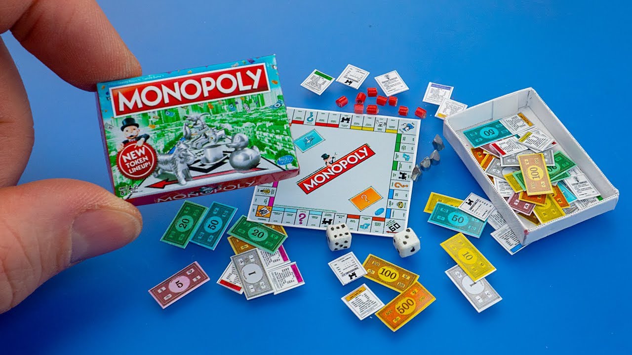 How to make a mini Monopoly Game with box diy dollhouse accessories - Tutorial for Barbie doll