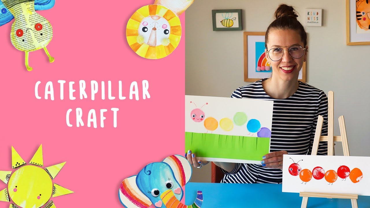 Caterpillar Paper Roll Stamp Craft | Step by step