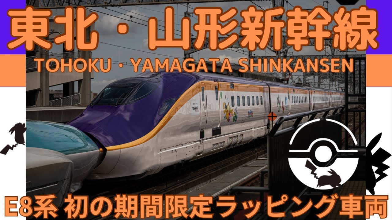 【東北・山形新幹線】期間限定で運行開始！E8系新幹線初のラッピング仕様車とその他東日本の新幹線の様子を追う！in 大宮 & 東京