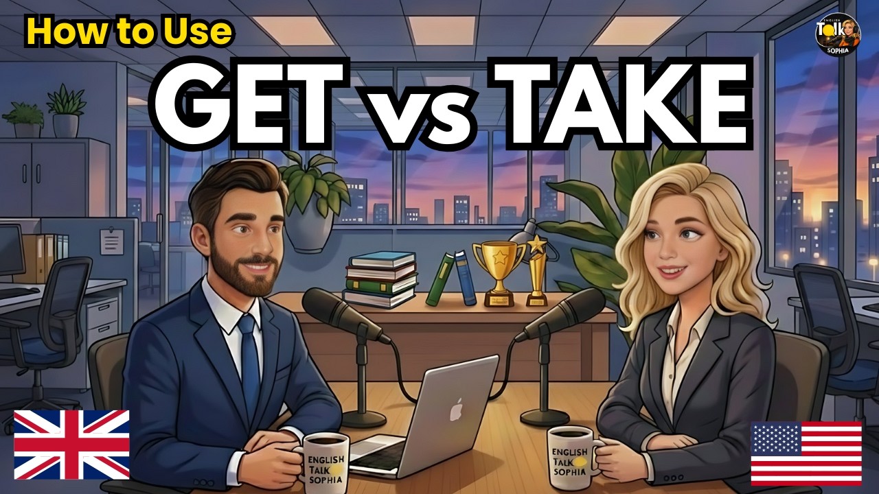 How to Use GET and TAKE in Everyday English | English Conversation Practice