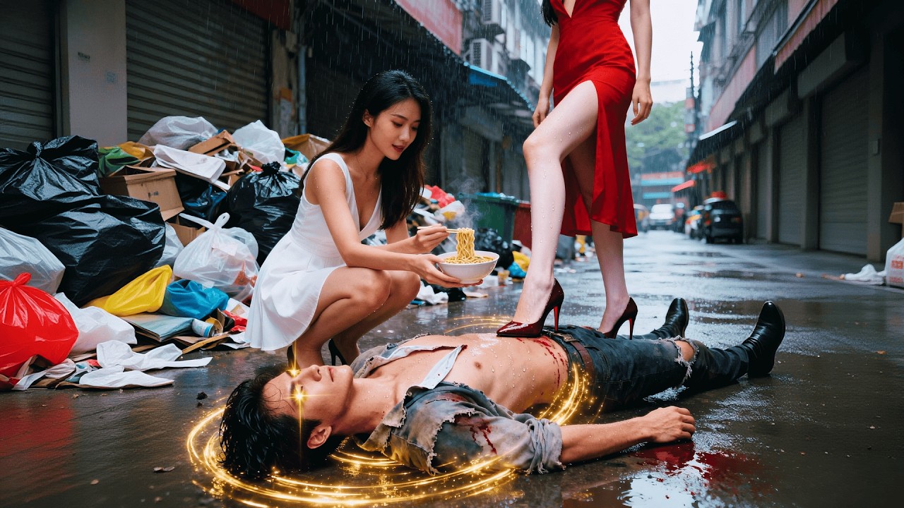 路邊的乞丐竟是被推下高樓後重生的首富，瀕死之際啞女的一碗麪讓他逆襲人生，再成首富打臉渣男賤女震驚所有人！#短劇 #爽劇 #穿越 #重生