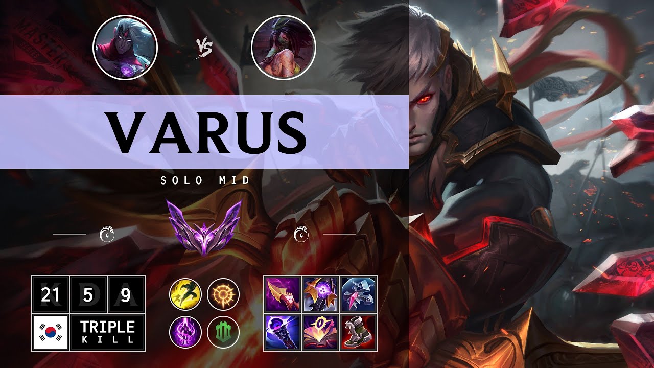 Varus Mid vs Akali - KR Master Patch 14.13