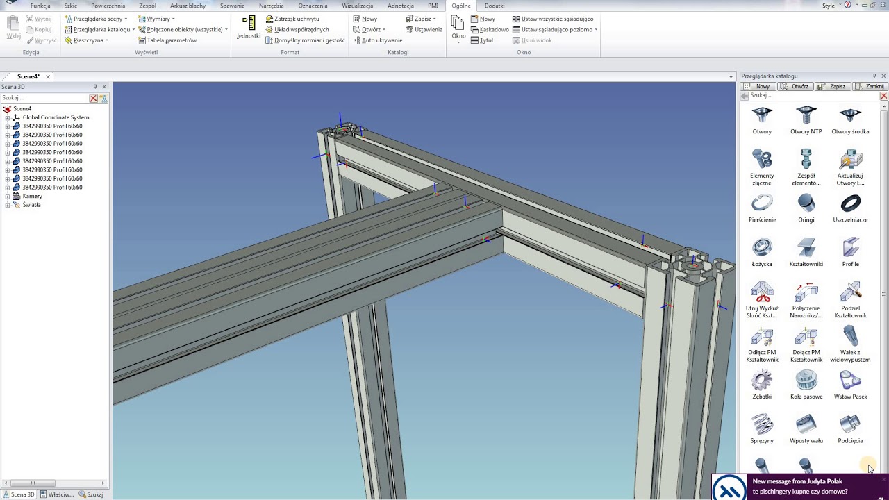 IronCAD - projektowanie na profilach BOSCH REXROTH