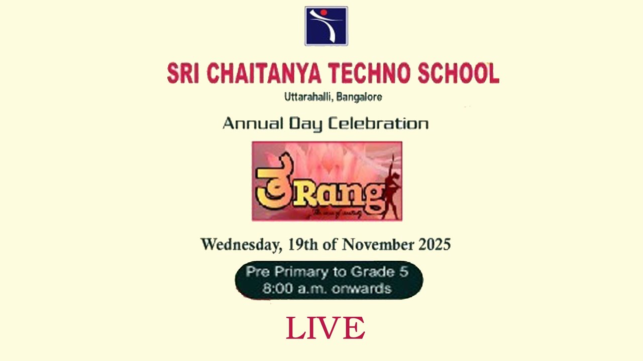 TARANG | Annual Day | Part 2 | Sri Chaitanya School | Uttarahalli | LIVE