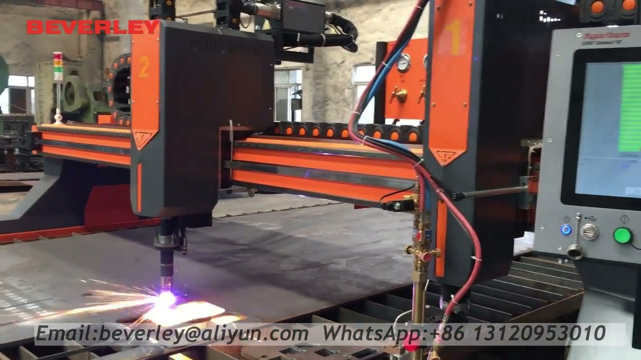 Beverley Heavy duty Industrial CNC plasma cutting machine with Hypertherm XPR300