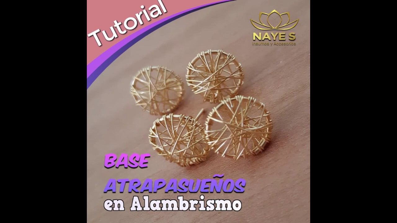 DIY ►BROQUELES EN ALAMBRISMO / BASE ATRAPASUEÑO🌺FÁCIL🌺 #tutorial #bisuteria #pendientes #TOPITOS