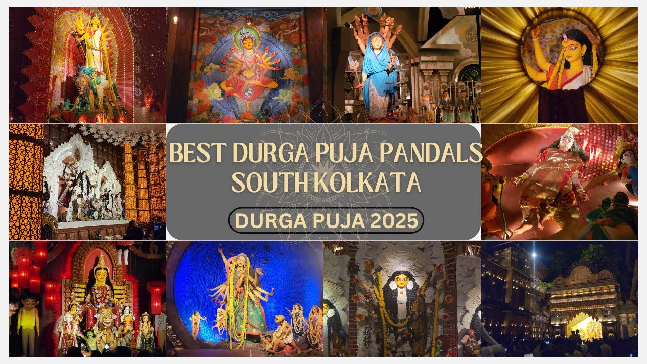 Top 10 Durga Puja Pandals in South Kolkata 2025 | Themes, Locations & How to Reach