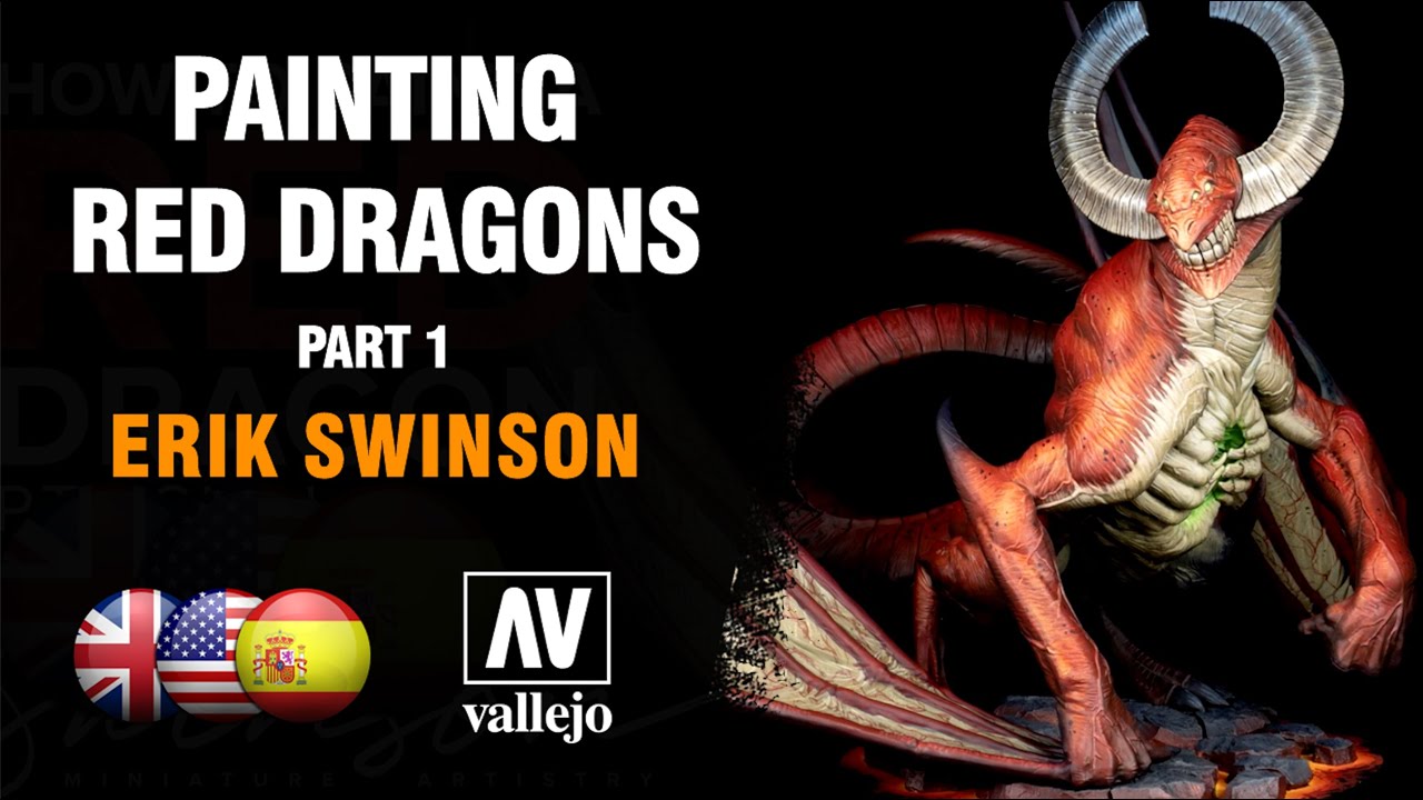 🇺🇸🇬🇧🇪🇸 PAINTING a RED DRAGON using new 