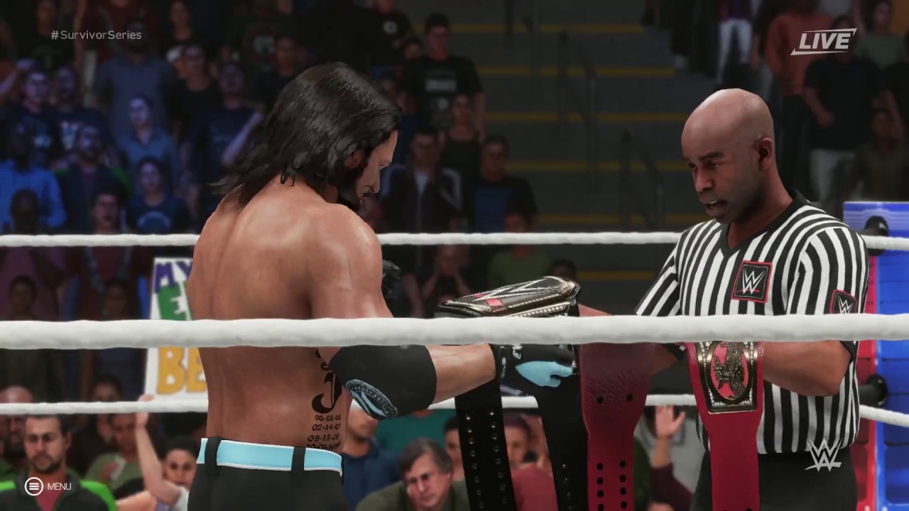 Геймплей WWE 2K19 для ПК — Эй Джей Стайлз против Брока Леснара, WWE Survivor Series, ультра-качес...