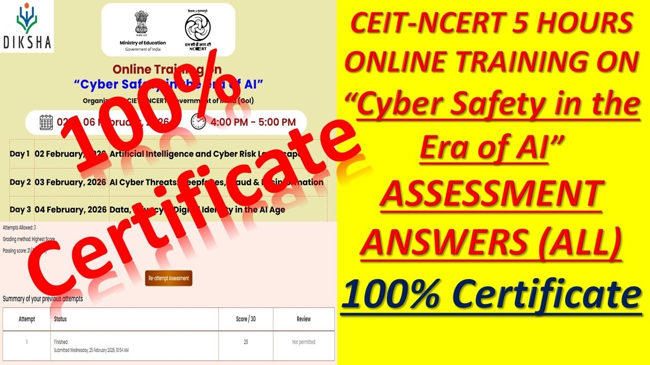 CIET Cyber Safety in the Era of AI QUIZ Answer|CIET NCERT New Course |CIET NCERT Quiz | #quiz #ciet
